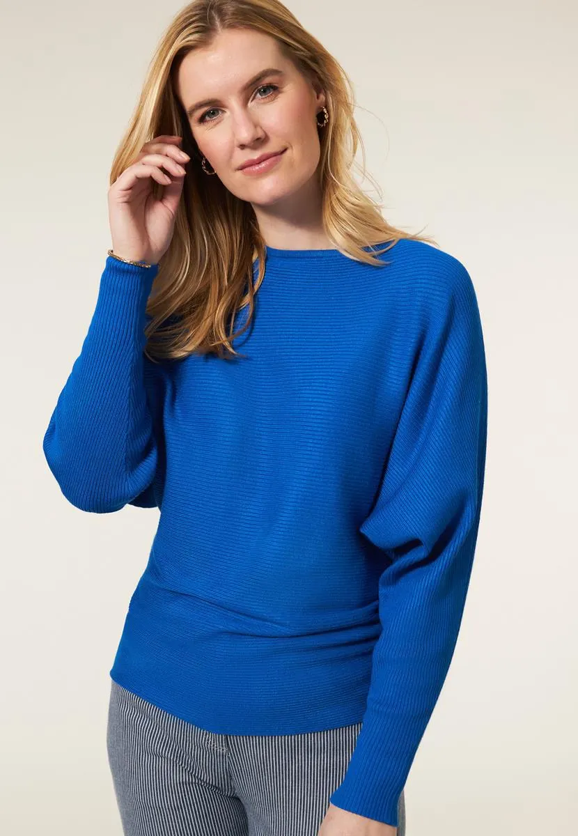 Rib sweater blauw