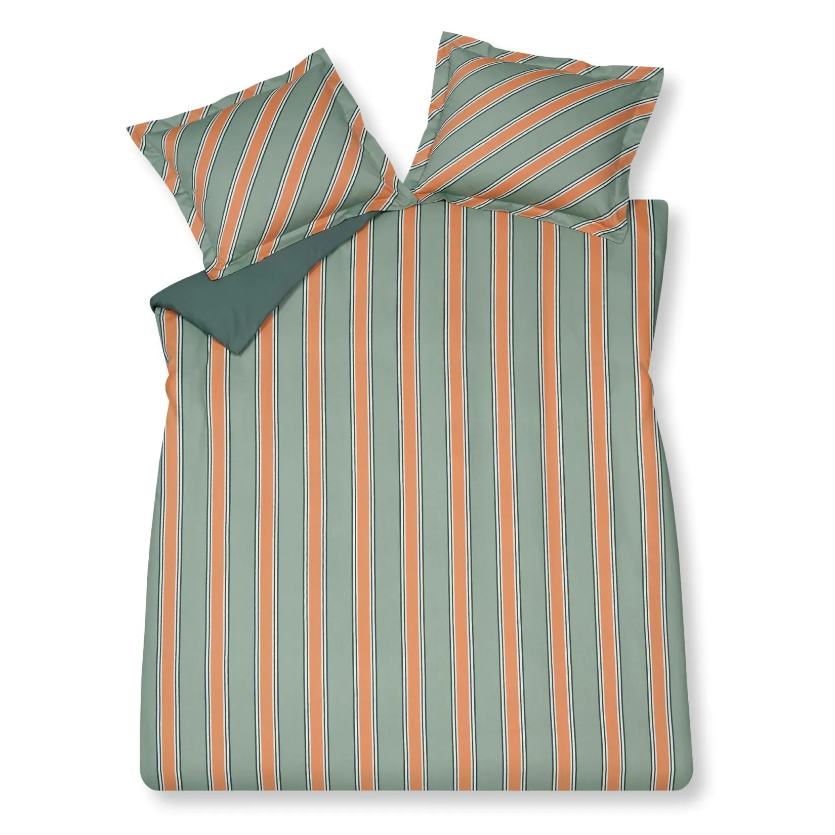 PREPPY STRIPE dekbedovertrekset | smoke green