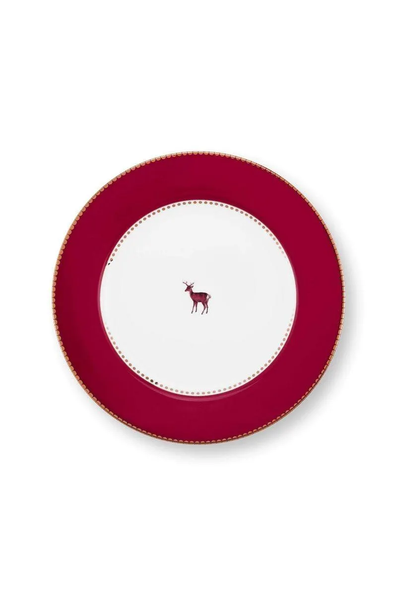Ontbijtbord Love Birds Donkerrood 21cm
