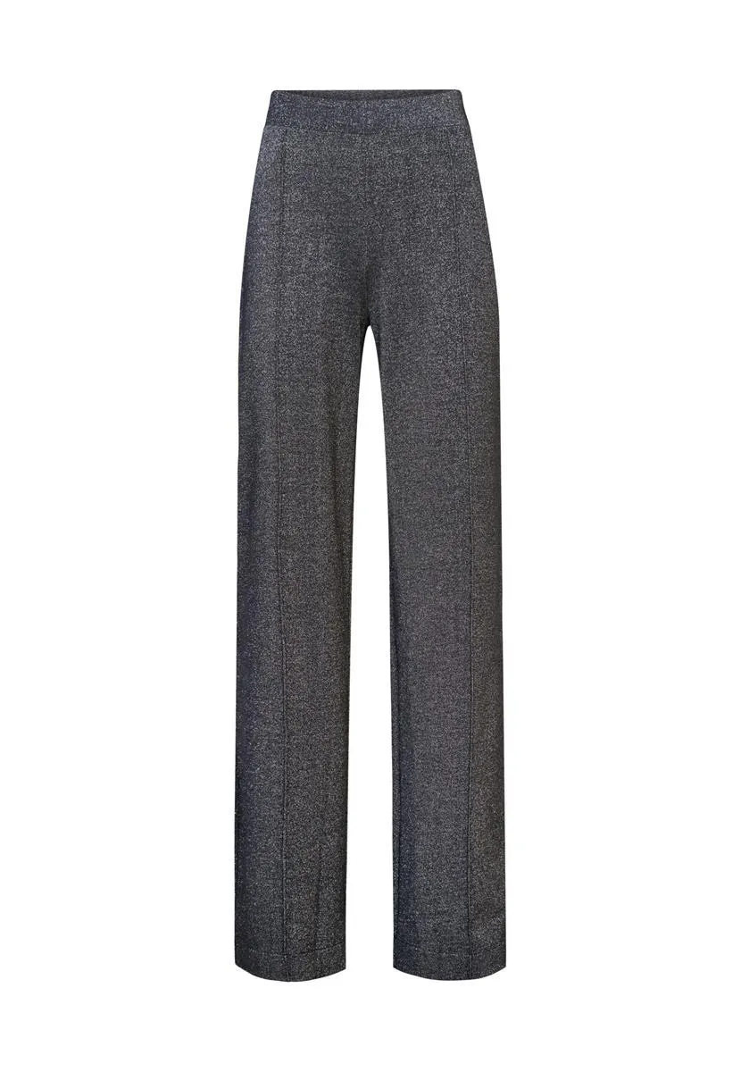 Broek wide leg glitter grijs 36"