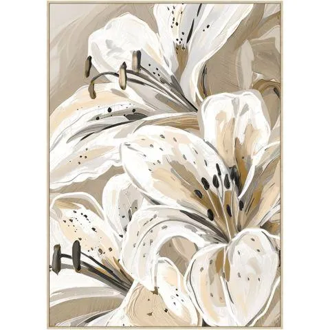 Schilderij Eyvia met 3 witte bloemen