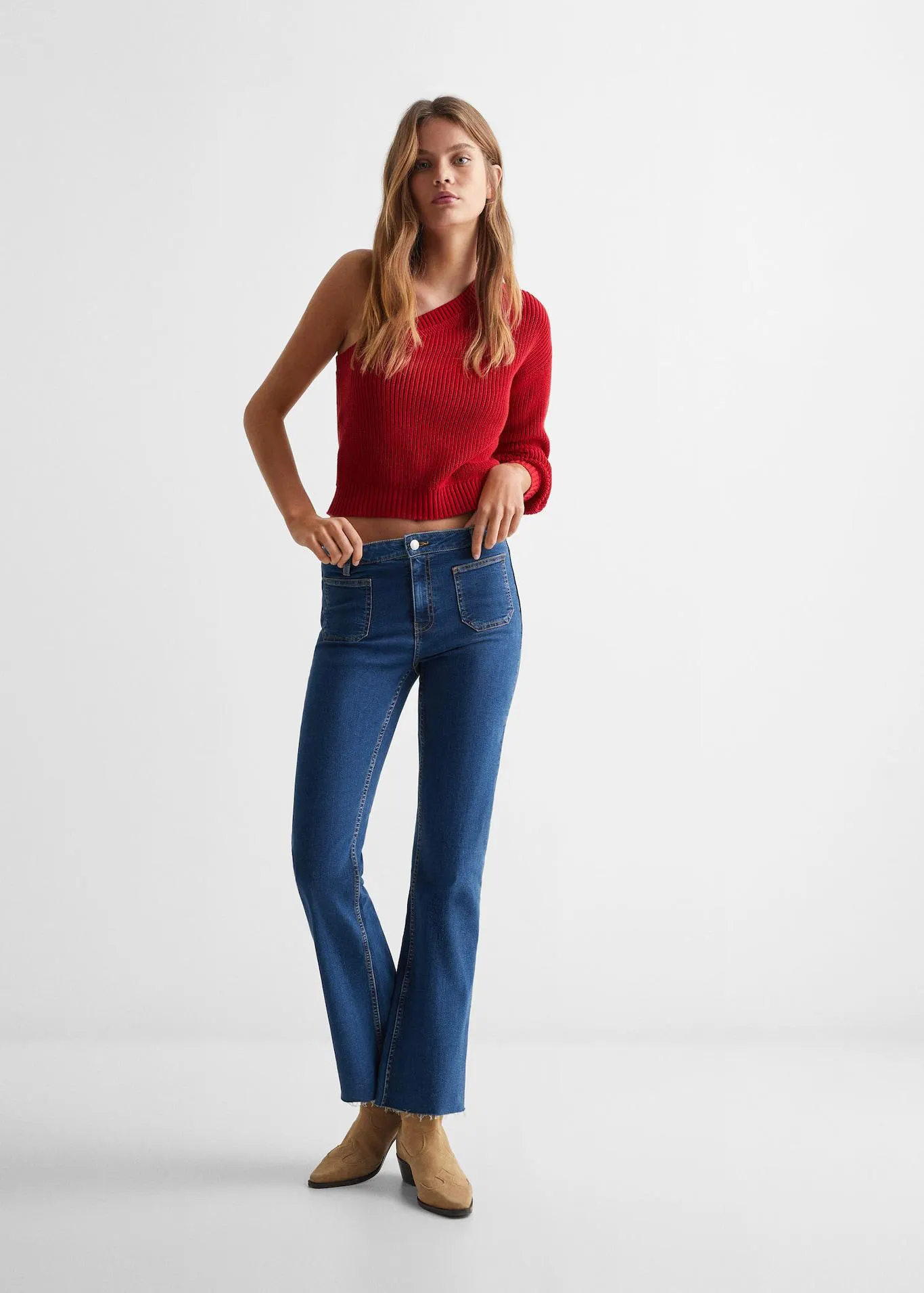 Asymmetrische gebreide trui