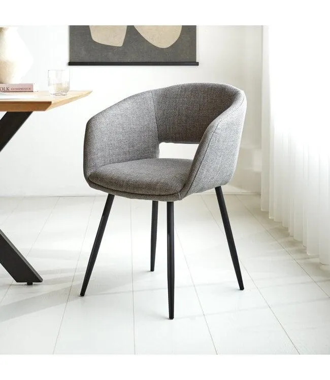 Eetkamerstoel met kuipvormige zitting Don grijs