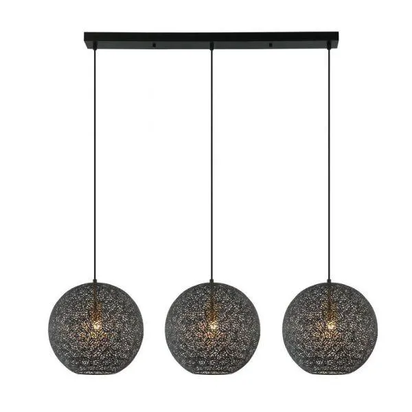 Hanglamp Tossica Ø 30 cm zwart staal 3-lichts