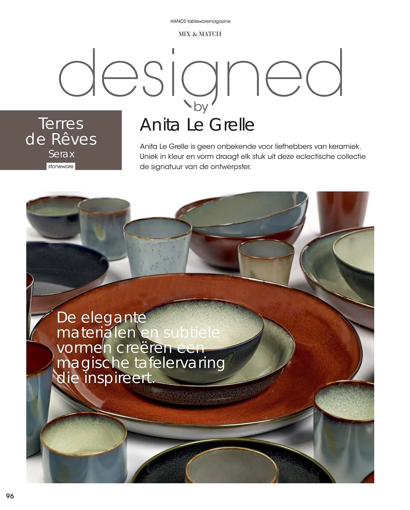 HANOS Tableware Magazine 2023-2024 van 1 januari tot 30 april 2024 - Folder pagina 96