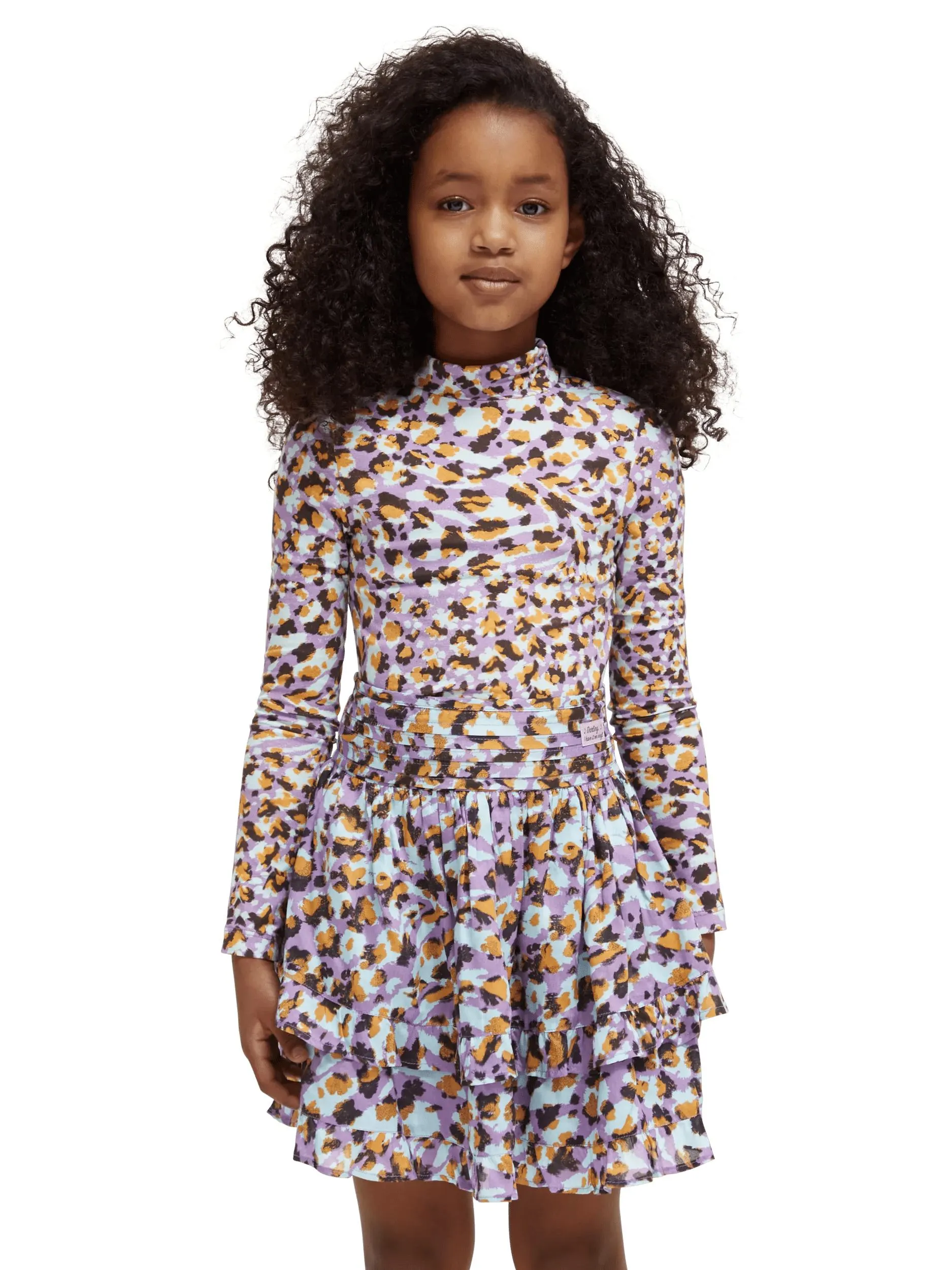 Slim fit printed mockneck T-shirt