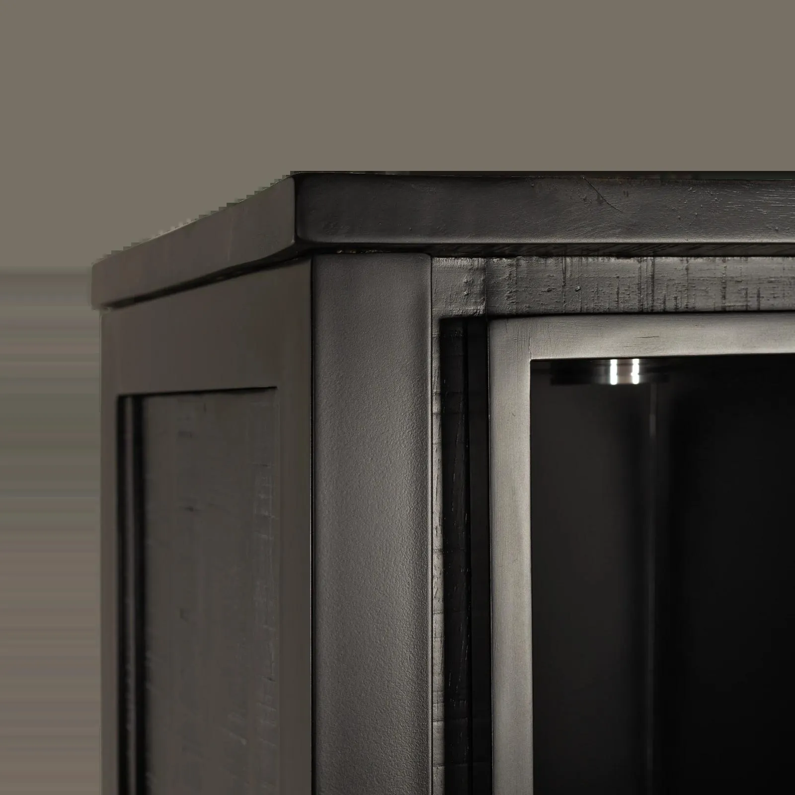 Opbergkast (hoog) Steelwood - Zwart / Metaal Zwart