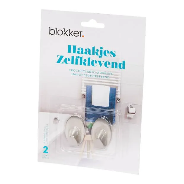 Blokker haakje rond klein - RVS
