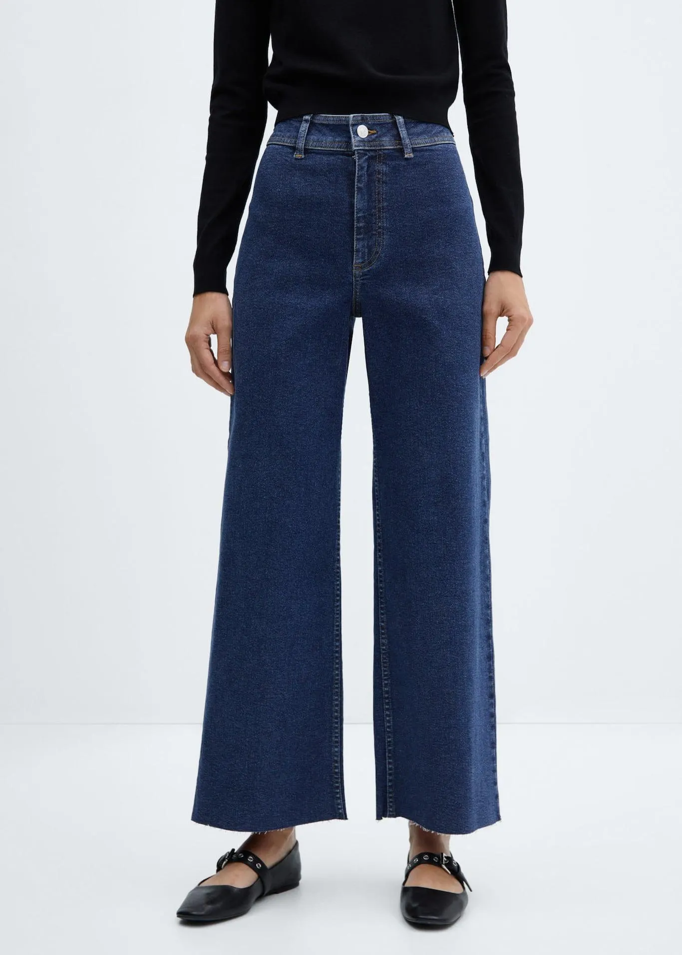 High-waist jeans in culottestijl