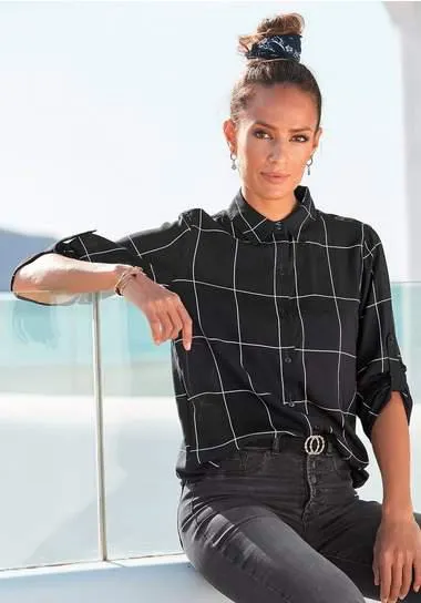 Lascana Overhemdblouse met ruitprint