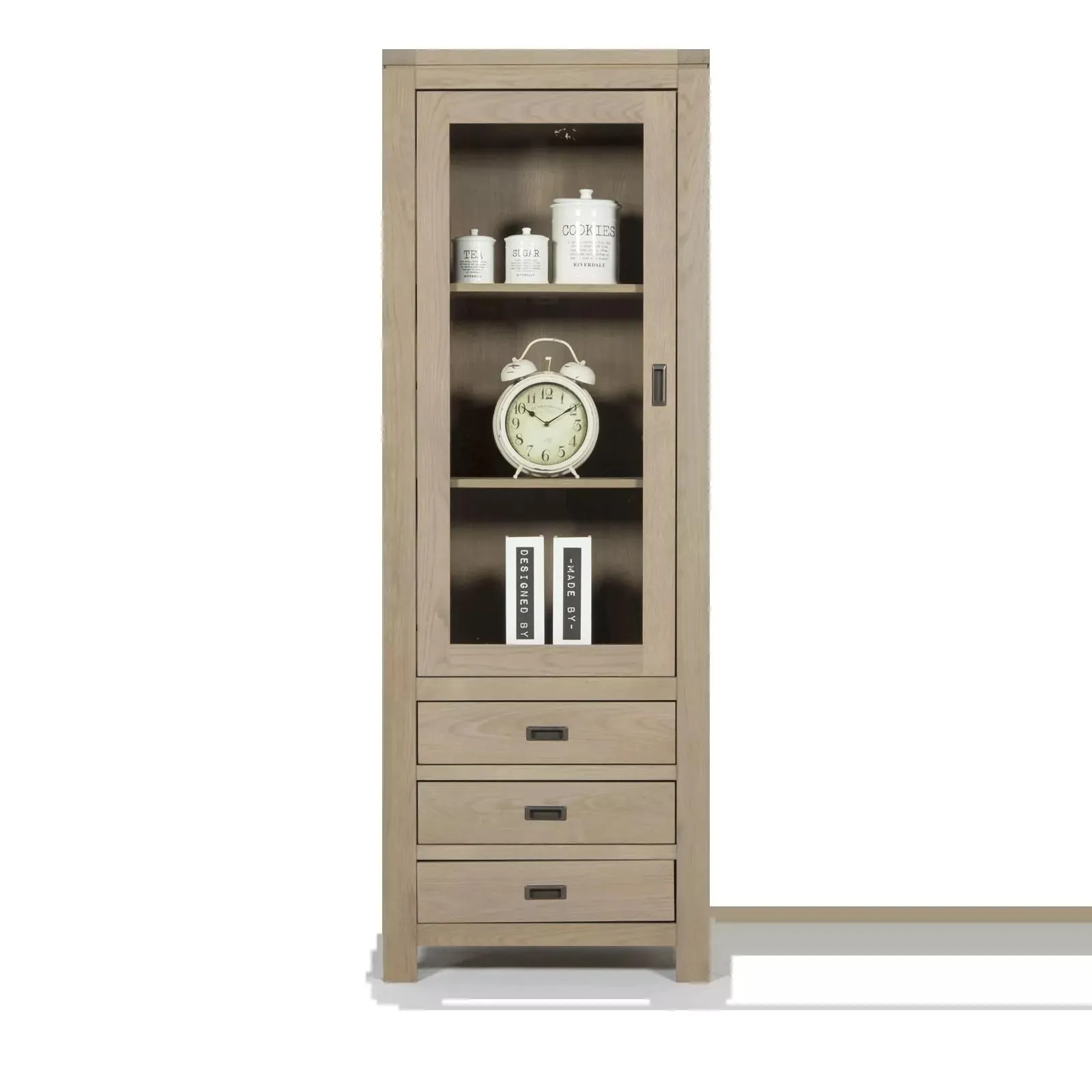 Vitrinekast (linksdraaiend) Village - Kiezel