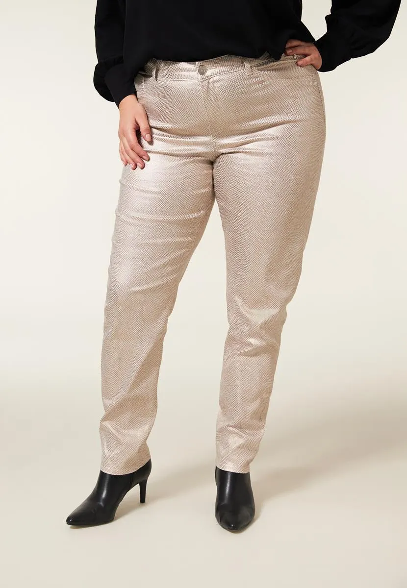Broek metallic naturel 32"