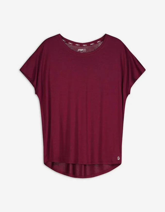 T-shirt - Ademend - donkerrood