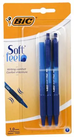 2 pakken Bic Balpen Soft Feel Medium Blauw 3st