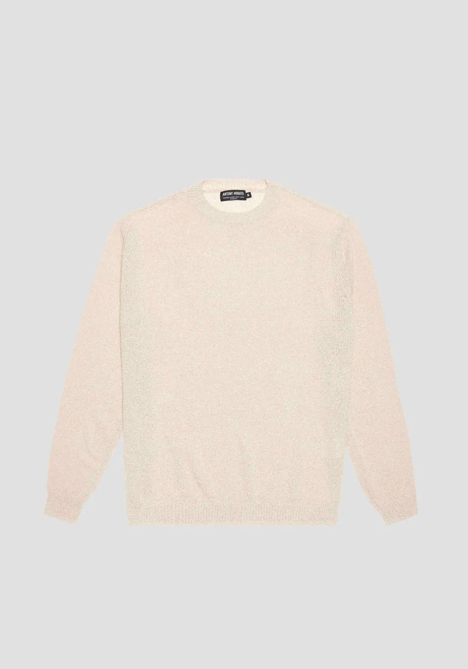 SLIM FIT SWEATER IN TECHNO SUPER SOFT YARN MELANGE WITH LOGO PLAQUE