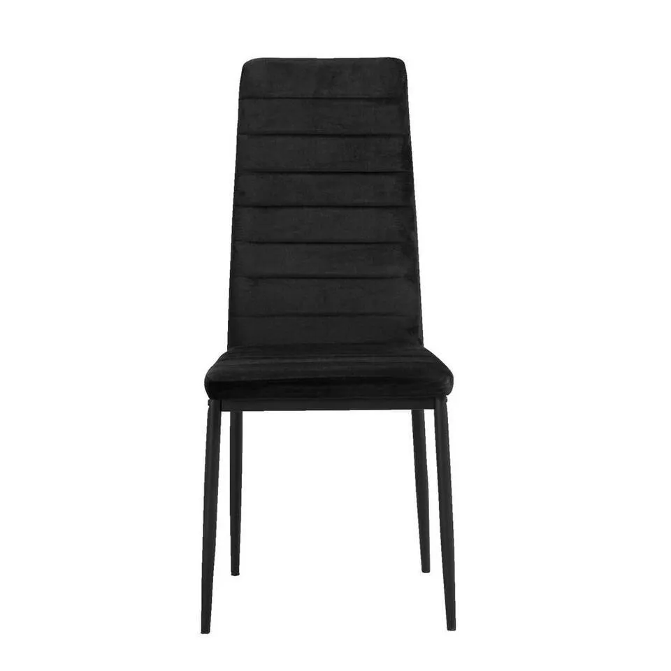 Eetkamerstoel Rowin - stof - zwart