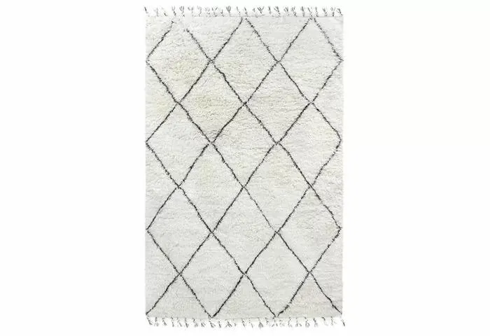 Vloerkleed Berber black/white 200x300