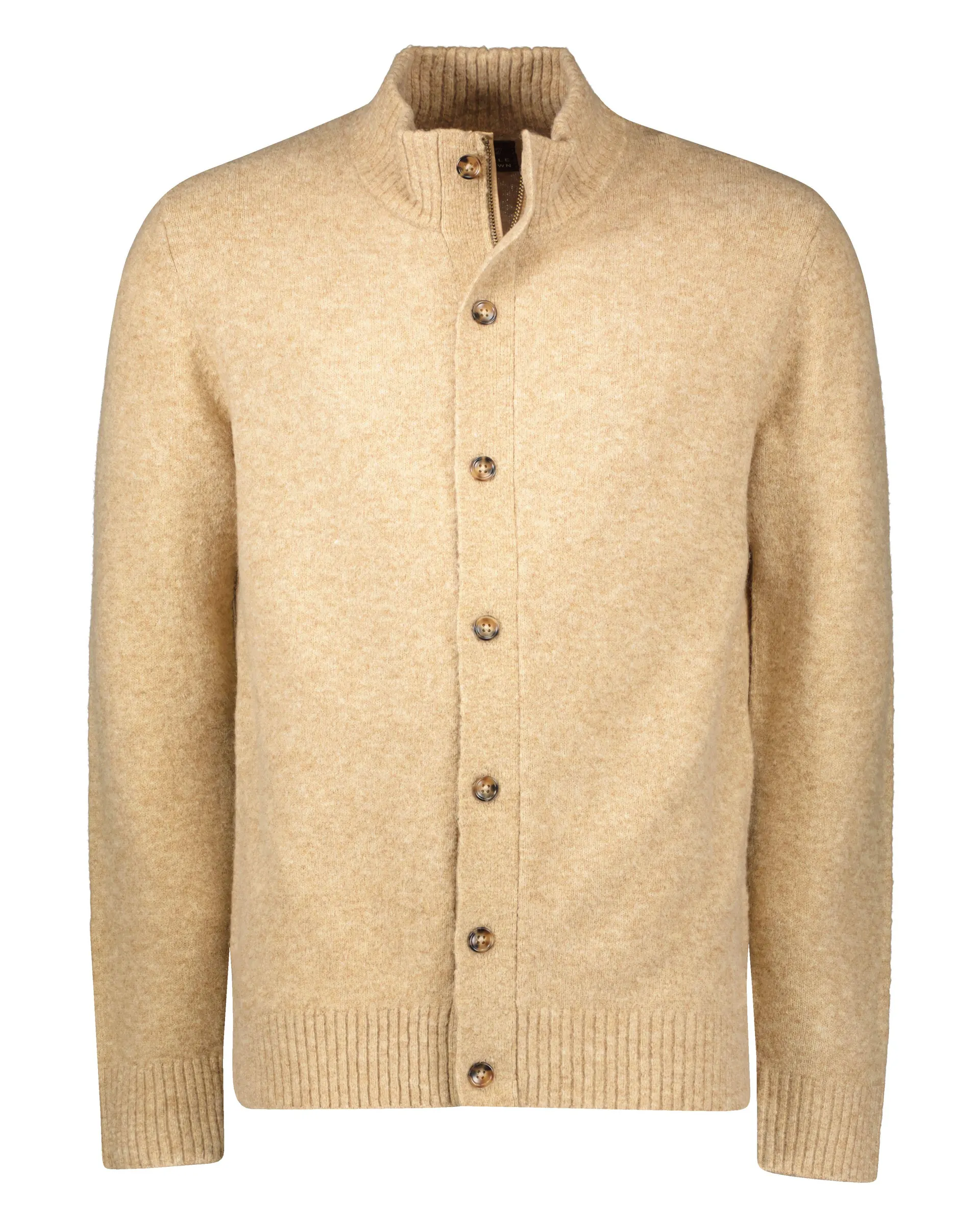 Vest met Knopen en Rits Beige