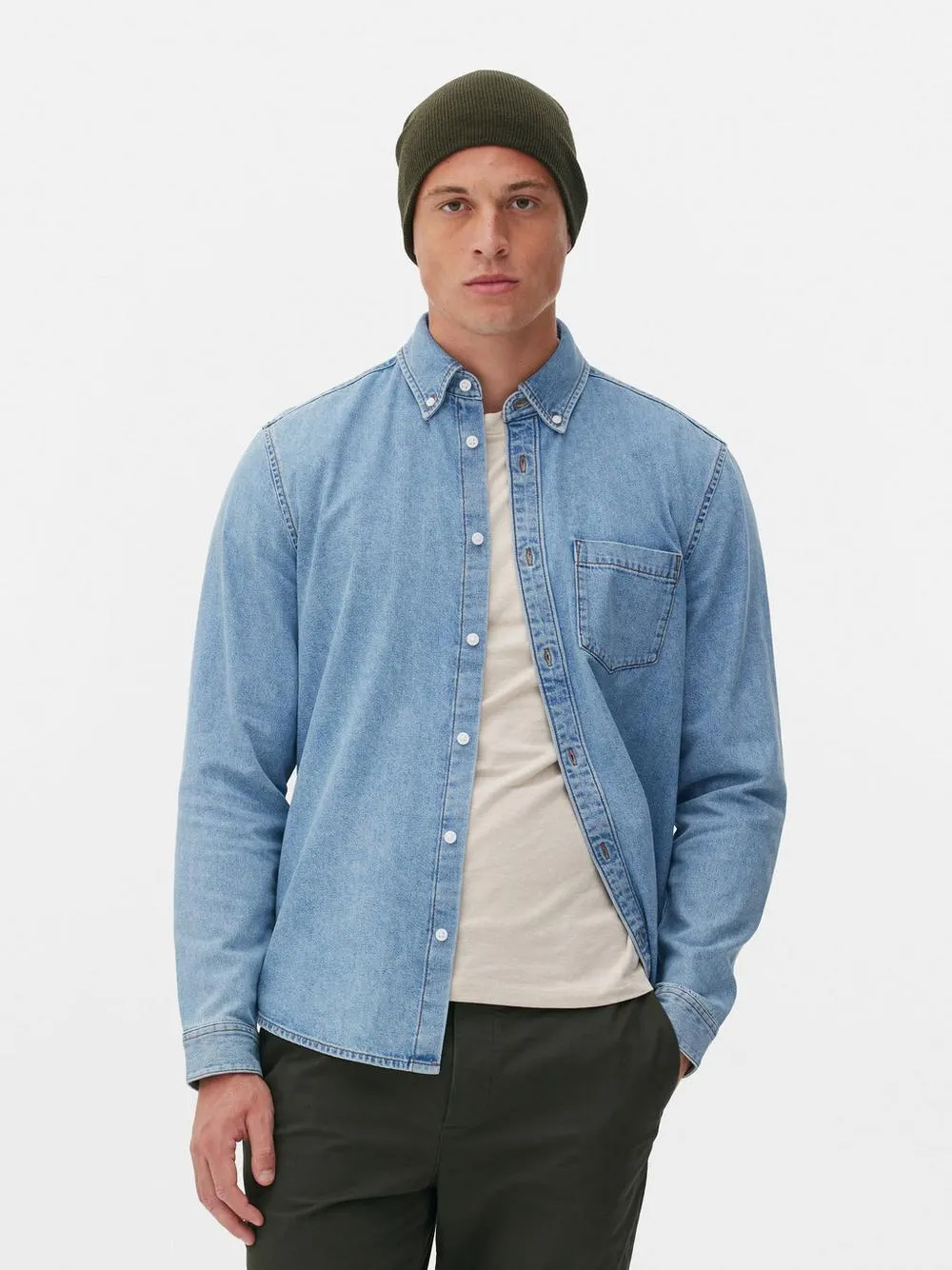 Overhemd met lange mouwen van twill-katoen