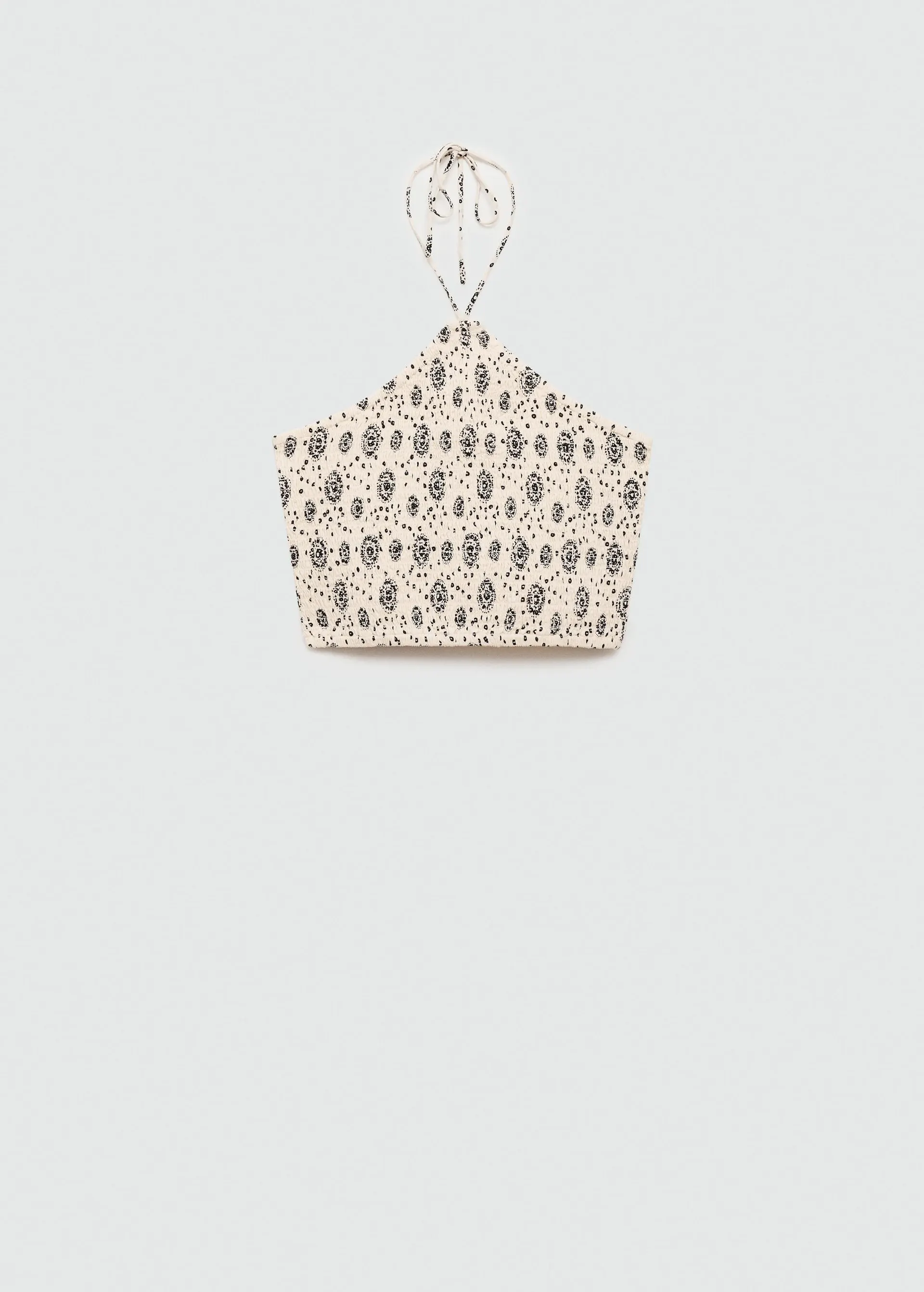 Gesmokte top met print