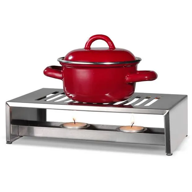 Blokker warmhoud rechaud - met 2 theelichthouders