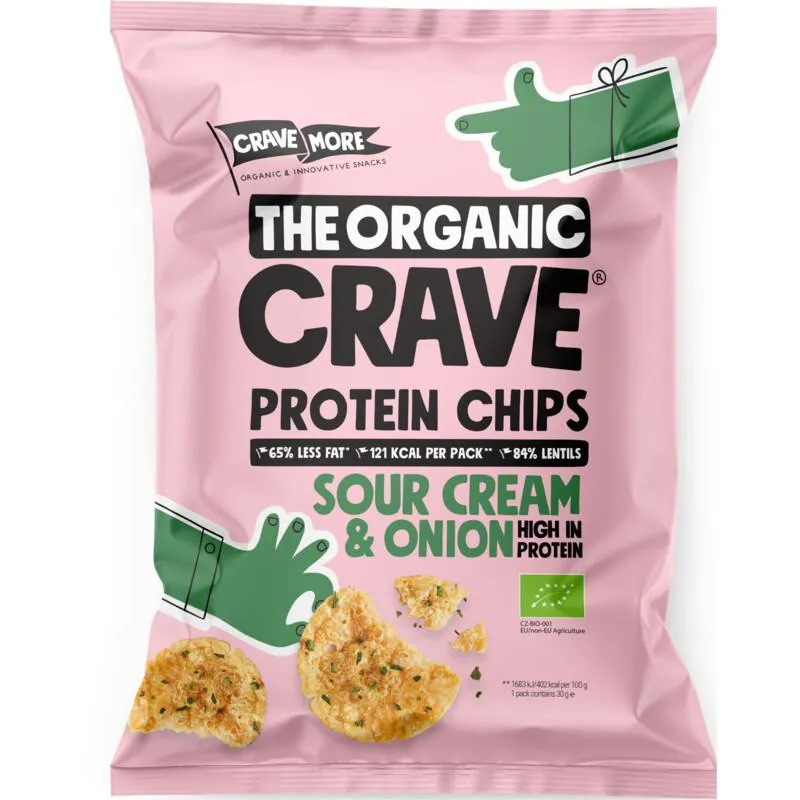 The Organic Crave Sour cream & onion protein chips