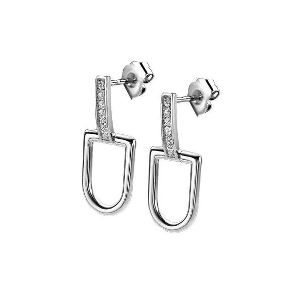 ZINZI zilveren oorstekers 24mm halve ovaal met staafje bezet met witte zirconia's ZIO-BF21