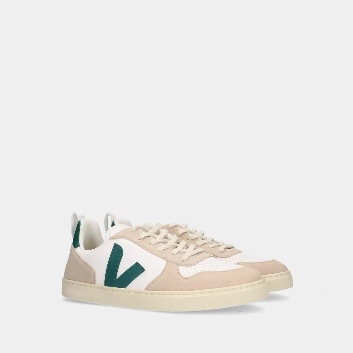 Veja V-10 Laces Chromefree White/Green kinder sneakers
