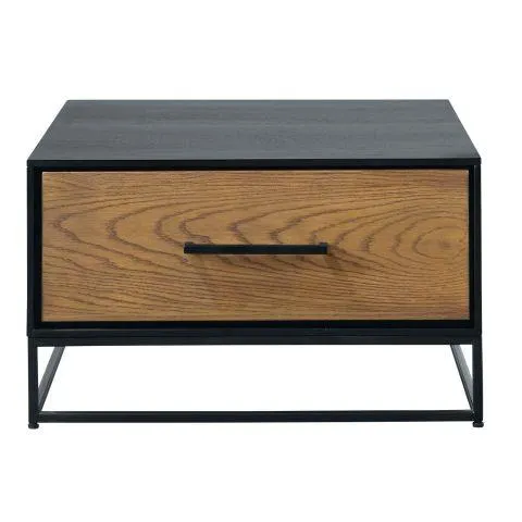 Salontafel Vinito (B65xL65) eiken fineer zwart/naturel