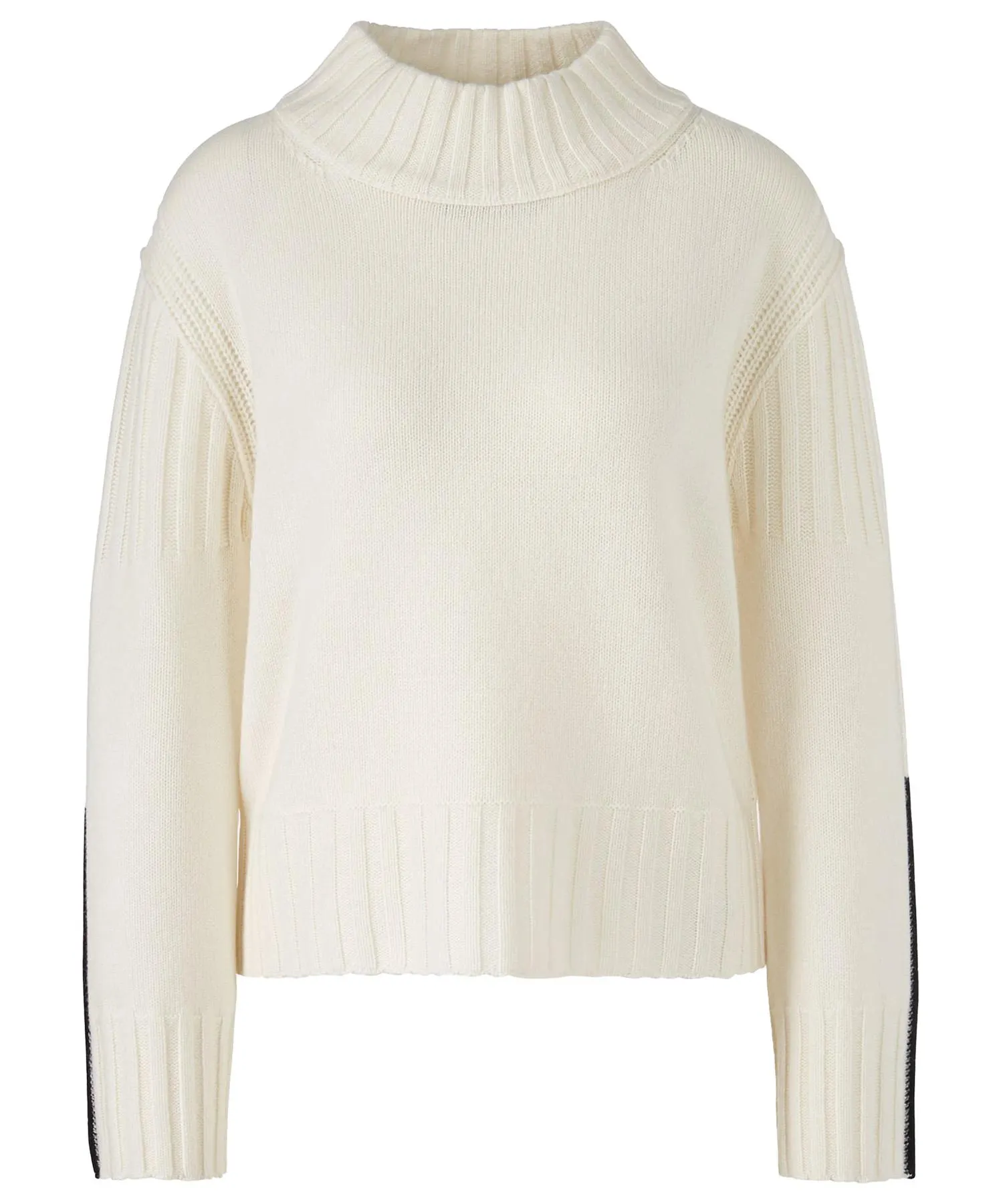 Marc Cain Sports trui wolmix met contrastbies