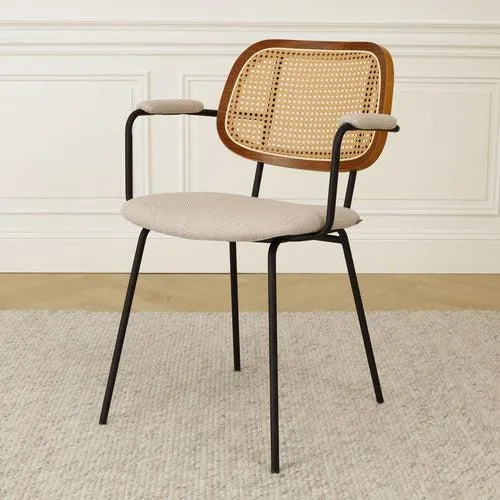 Nolon Jolie Eetkamerstoel met Rotan Rugleuning - Beige