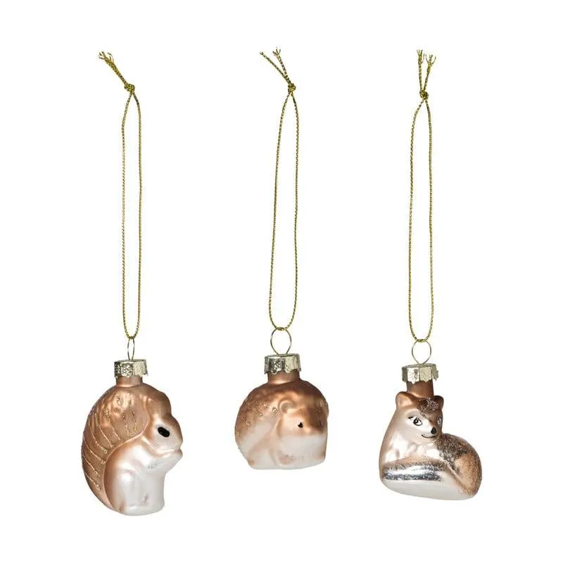 Kersthangers dieren - set van 3