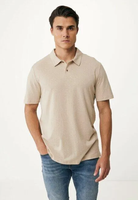 Linnen Blend Polo Sand
