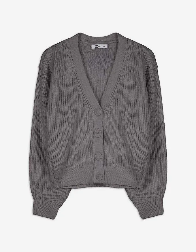 Vest - Ribtricot - donkergrijs