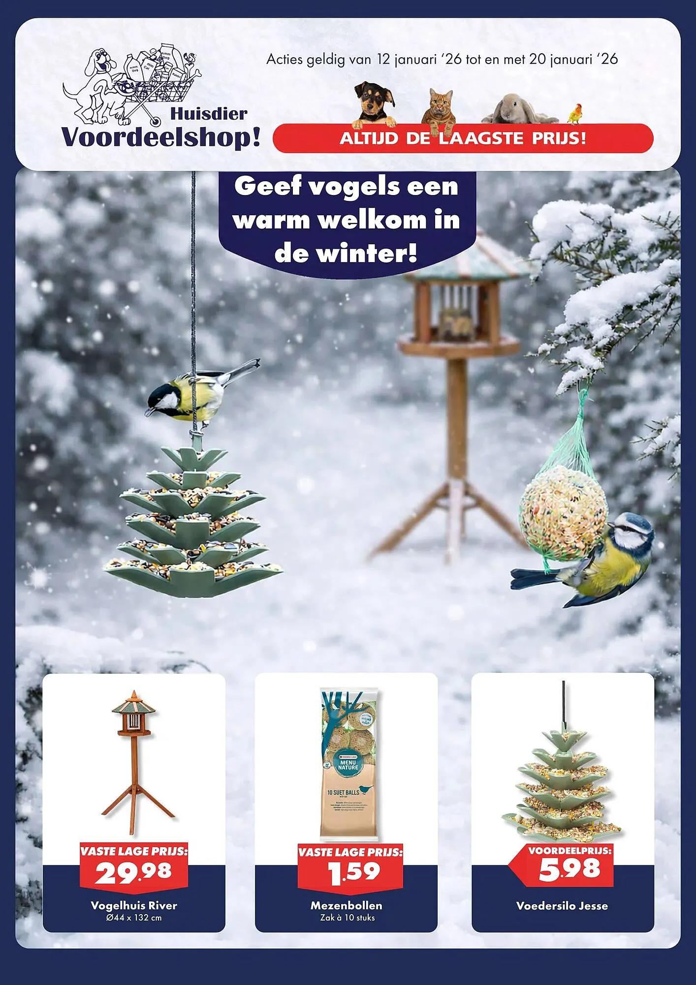 Huisdier Voordeelshop folder van 12 januari tot 20 januari 2026 - Folder pagina 1