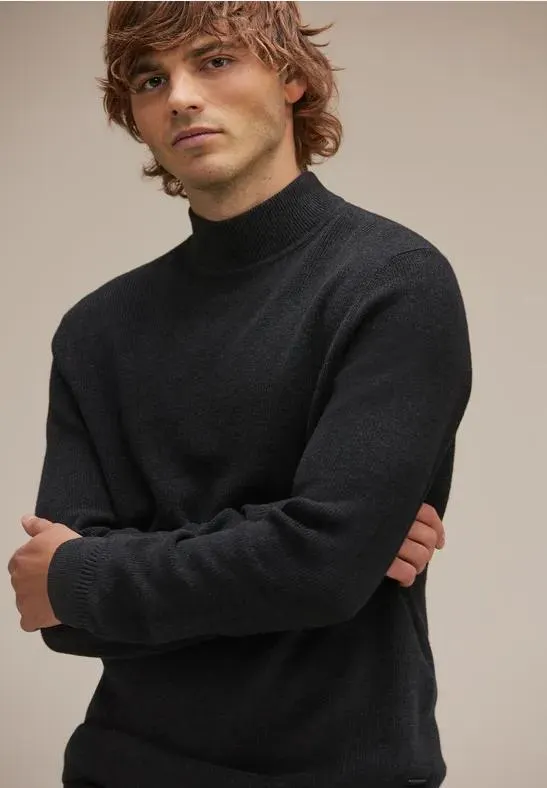 Trui van wolmix met opstaande kraag