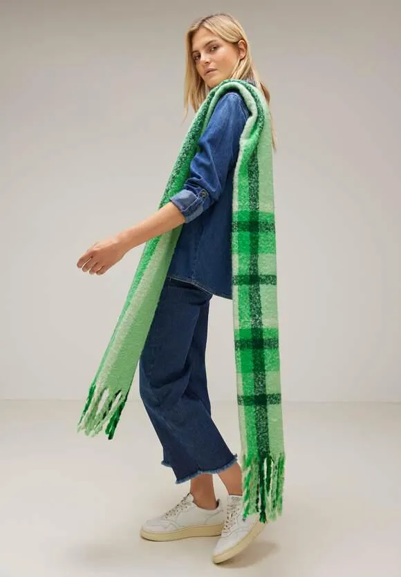 Big ruiten sjaal met franjes