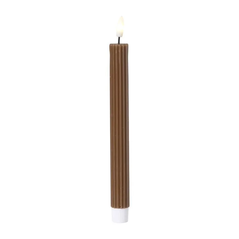LED dinerkaars rib - bruin - ø2.2x24.5 cm