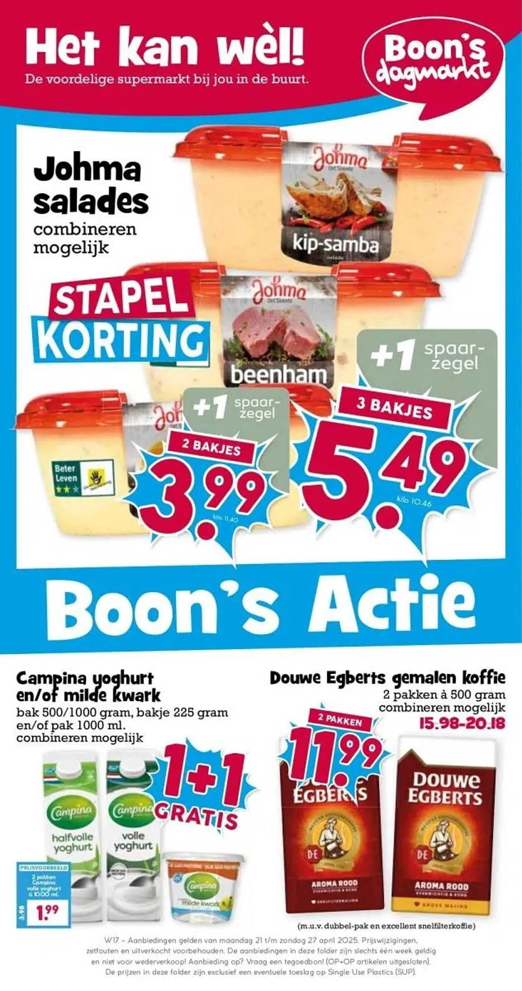 Boon`s Markt folder van 20 april tot 27 april 2025 - Folder pagina 1