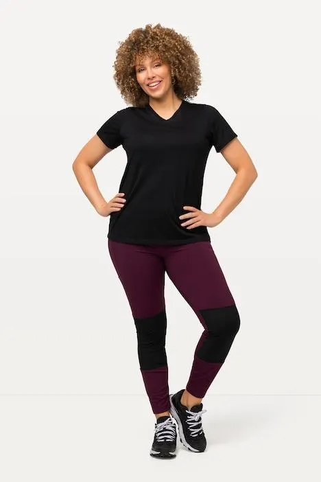 Legging voor wandelen, ritszak, hoge taille, elastische tailleband