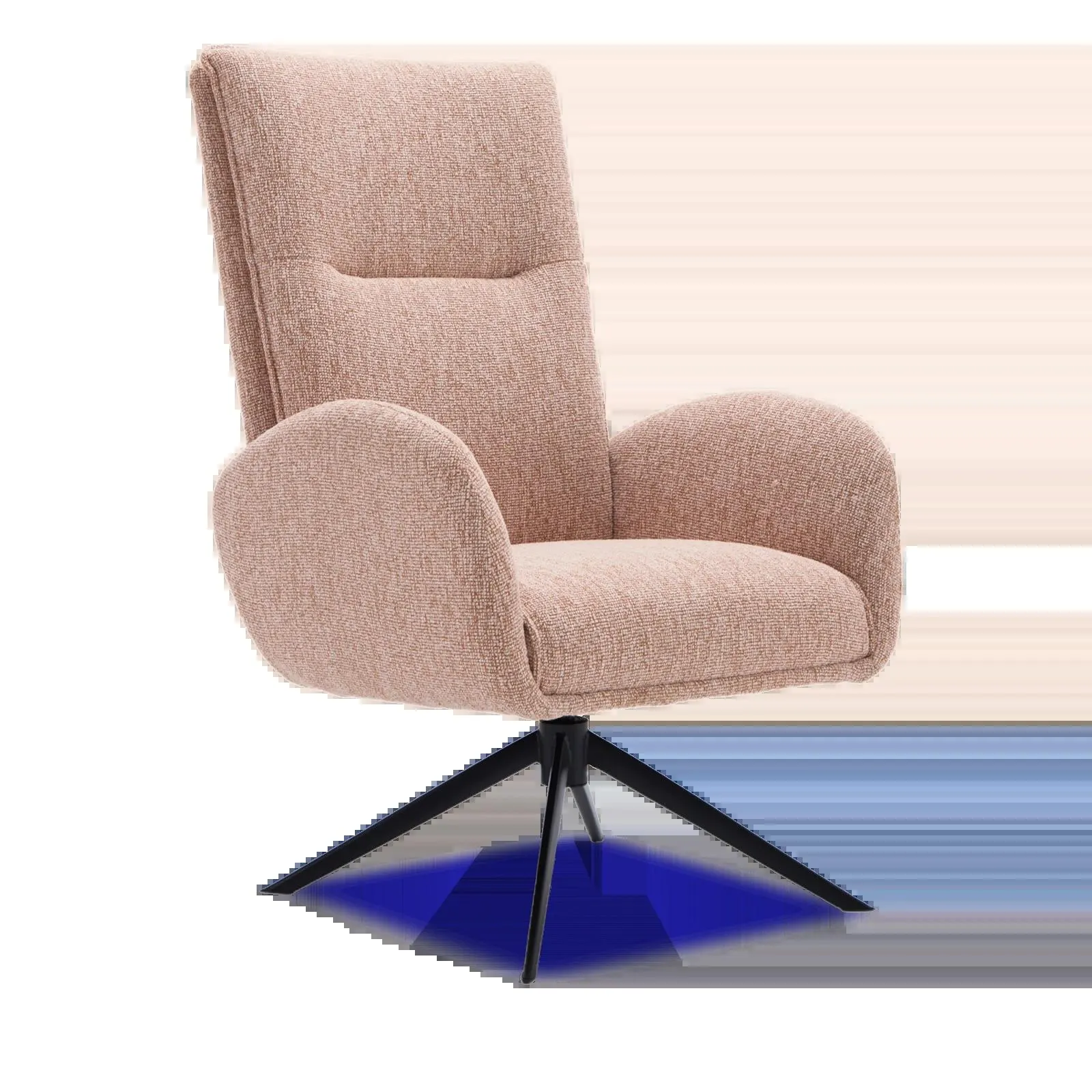 Draaifauteuil Whisper (hoog/poot: zwart) - Lodge Blossom