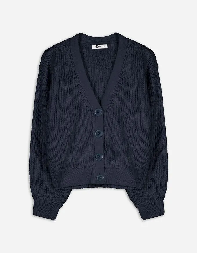 Vest - Ribtricot - donkerblauw