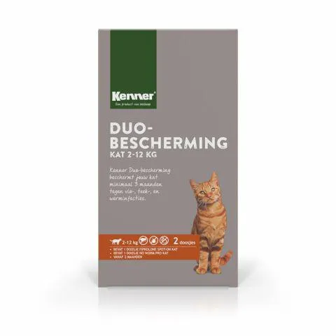 Kenner Duo Bescherming Kat 2-12kg - Vlooien & Tekenmiddel -