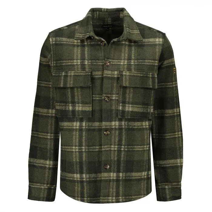 Birmingham Geruit Overshirt Wol Look Groen