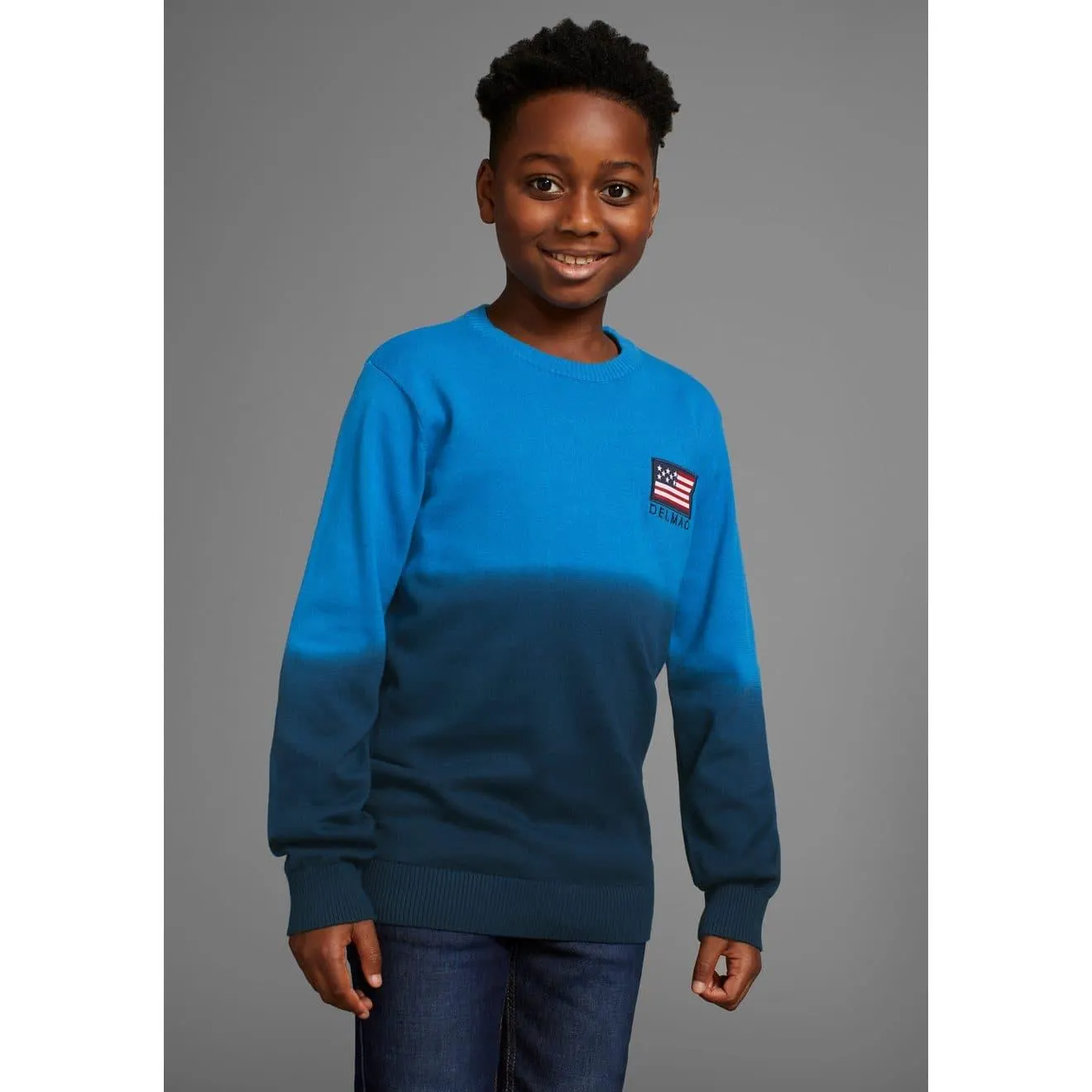 DELMAO Gebreide trui Voor jongens in geweldige kleurverloop