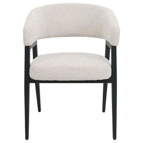 DÉJA Living Eetkamerstoel Fureso - Beige/Zwart - Set van 2