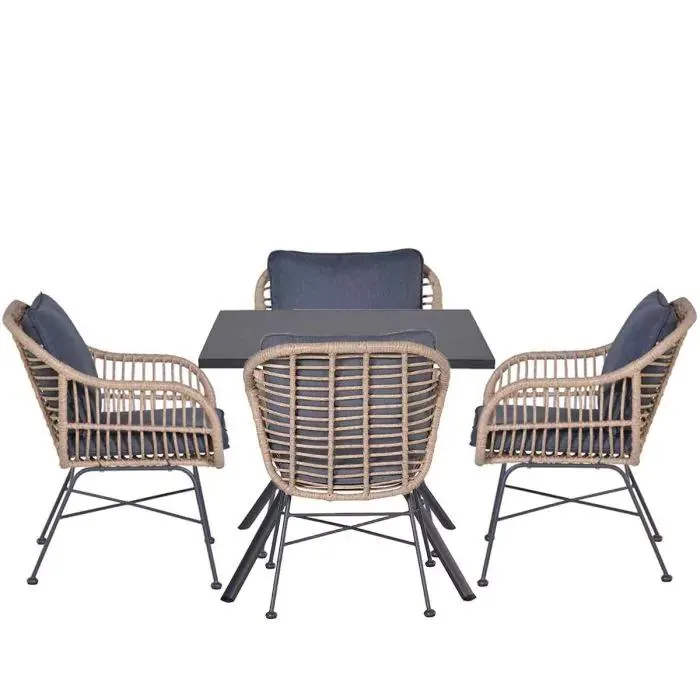 Lucas tuinset 5-delig bruin - Rimini tuintafel 80x80 cm