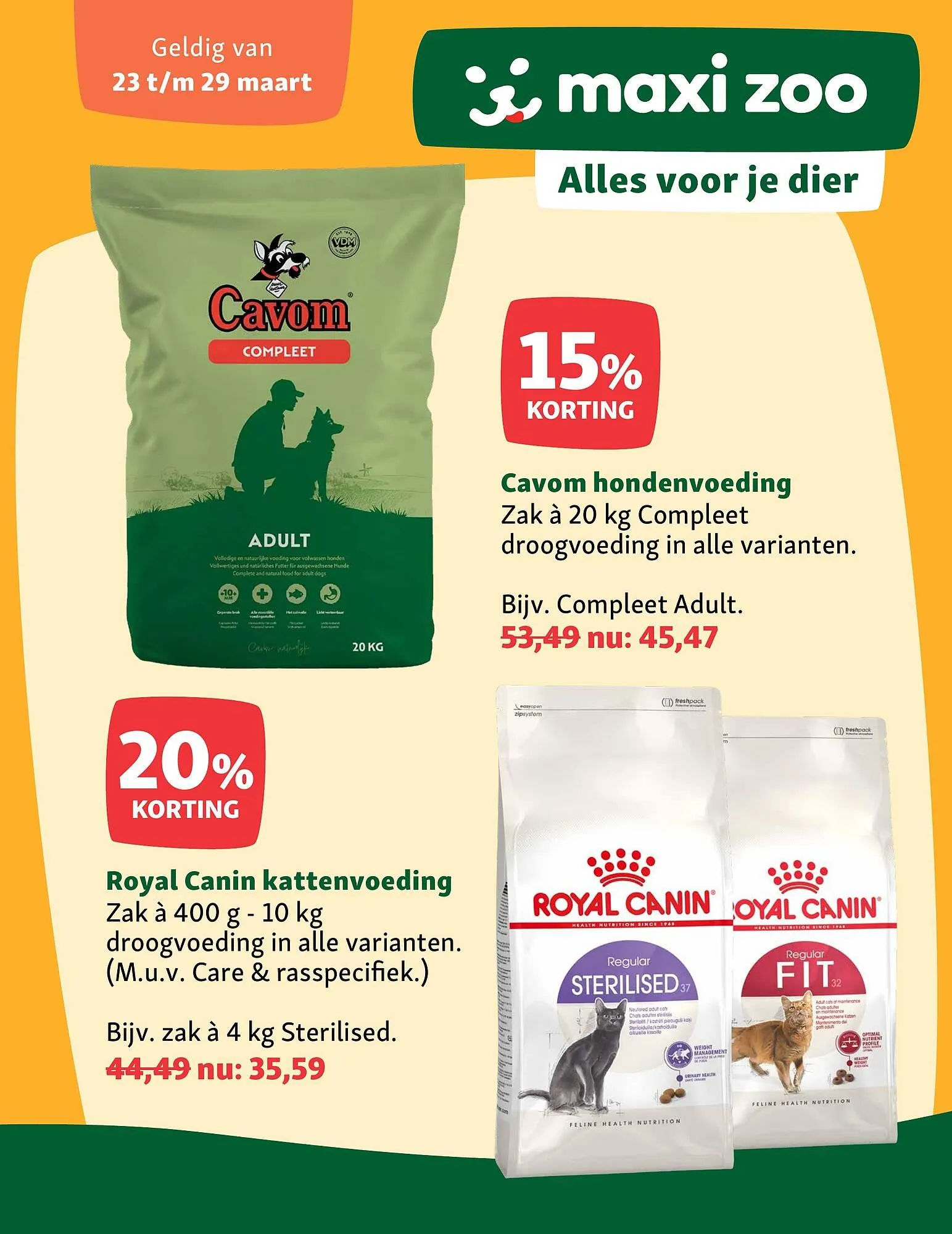 Maxi Zoo folder van 23 maart tot 29 maart 2026 - Folder pagina 1