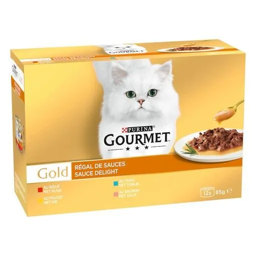 Natvoer voor katten Gold Delight in saus 12x 85 g