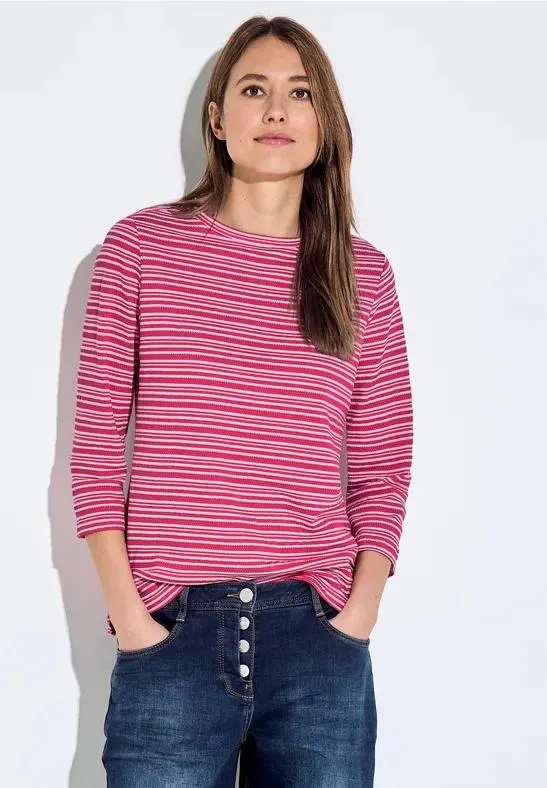 Gestreept shirt met structuur